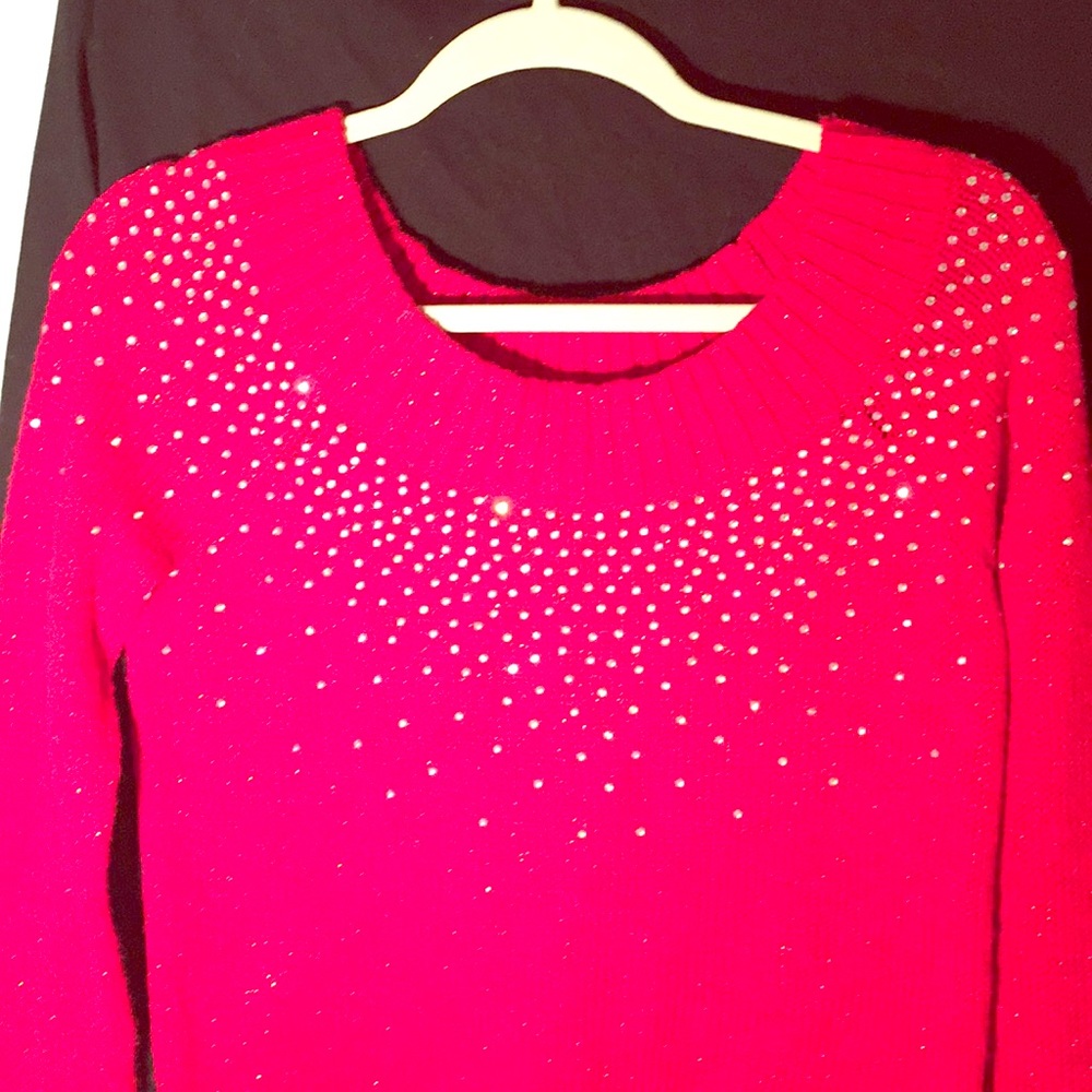Justice Girls Holiday Red Sweater with Sparkles